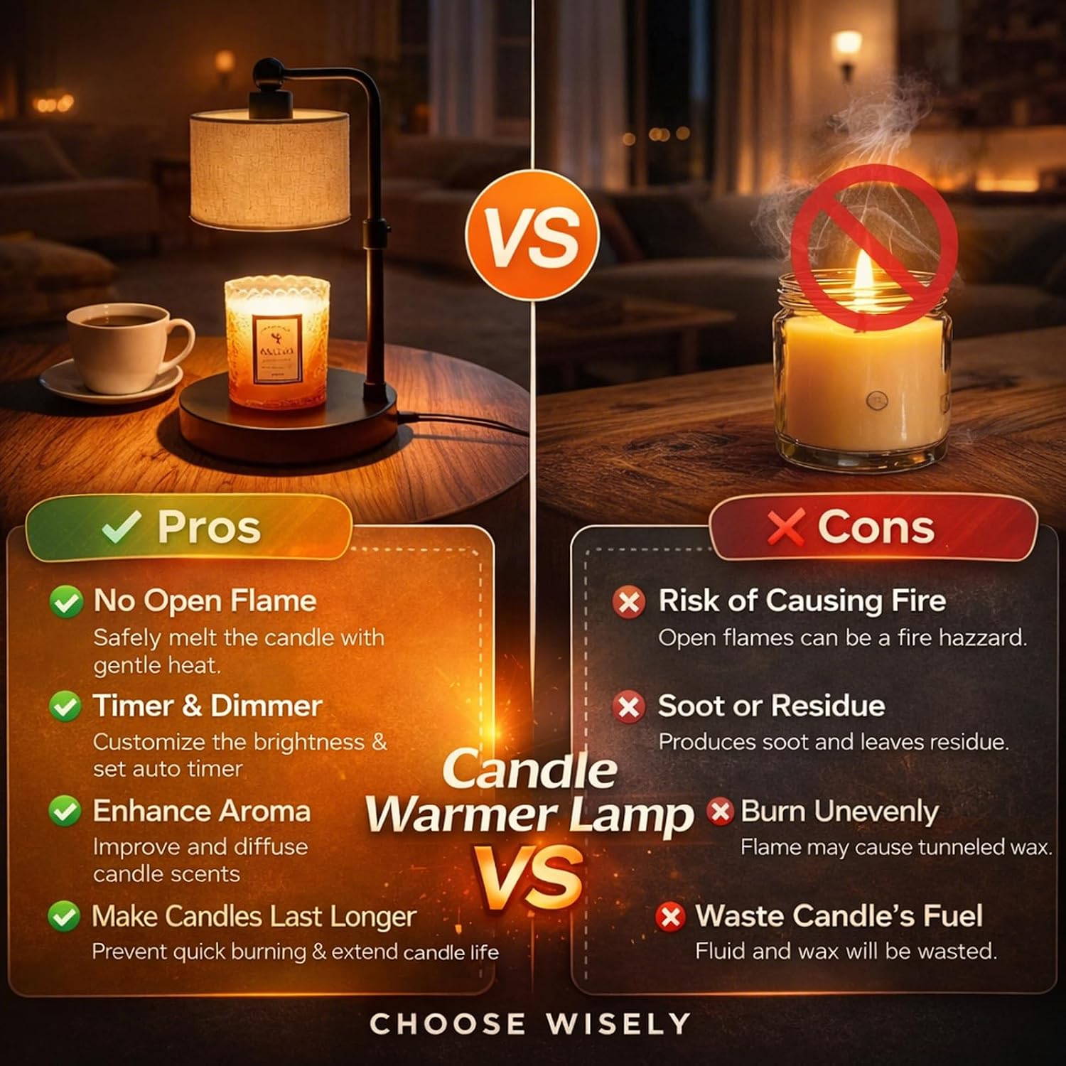 Candle Warmer Lamp with Timer, Dimmable Candle Lamp Warmer for Jar Candles, Wax Warmer with 2 Bulbs, Birthday Gifts for Women Mom, House Warming Gifts New Home Decor (Dual-Bracket)