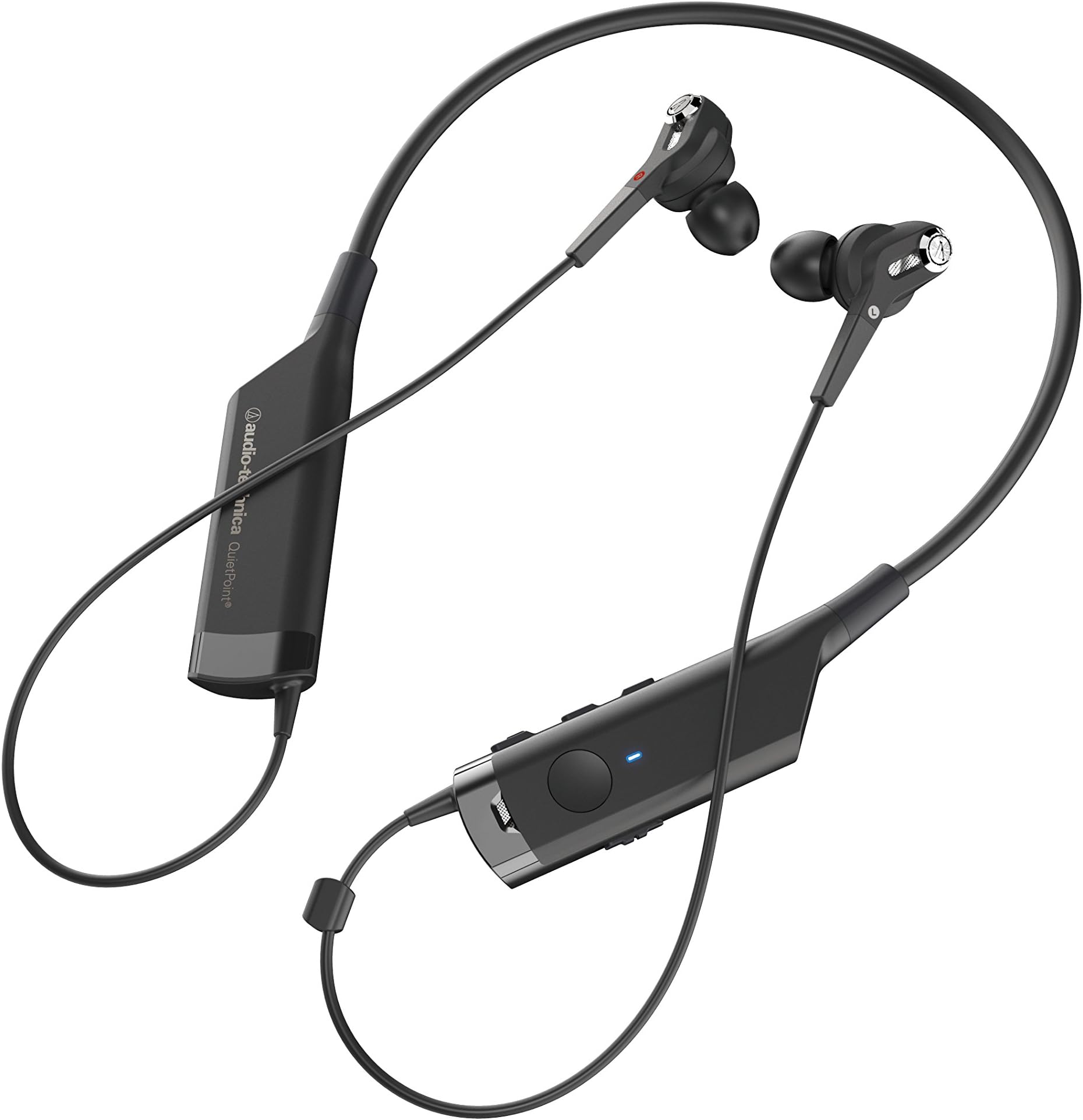 Audio-Technica ATH-ANC40BT QuietPoint Active Noise-Cancelling Bluetooth Wireless in-Ear Headphones with in-Line Mic & Control