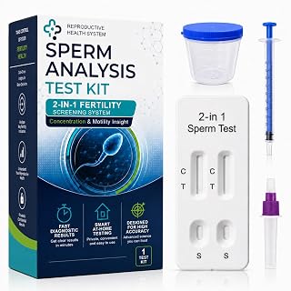 2-in-1 Male Fertility Test, At-Home Sperm Test Kit for Men