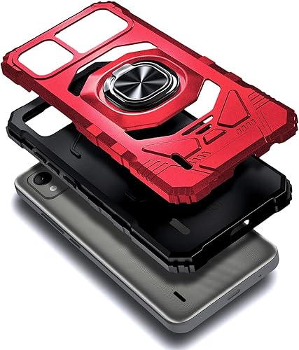 Miniatura 3 de NZND Funda para Nokia C110 con protector de pantalla de vidrio templado (cobertura máxima), protección de cuerpo completo grado militar, funda