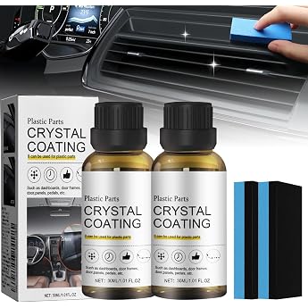 Kunststoffteile Kristalline Beschichtung 2 St ck Auto-Kunststoffreiniger Kunststoffsanierung f r Autos Crystal Coating Kunststoff Kunststoffpflege Auto Kunststoff Auffrischer 30ml *2