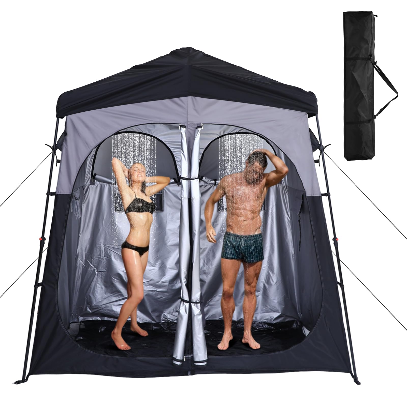CDEN Camping Shower Tent, Outdoor Shower Enclosure, Camping Shower, Outdoor Bathroom, Pop Up Changing Tent, Oversize (2 Room)