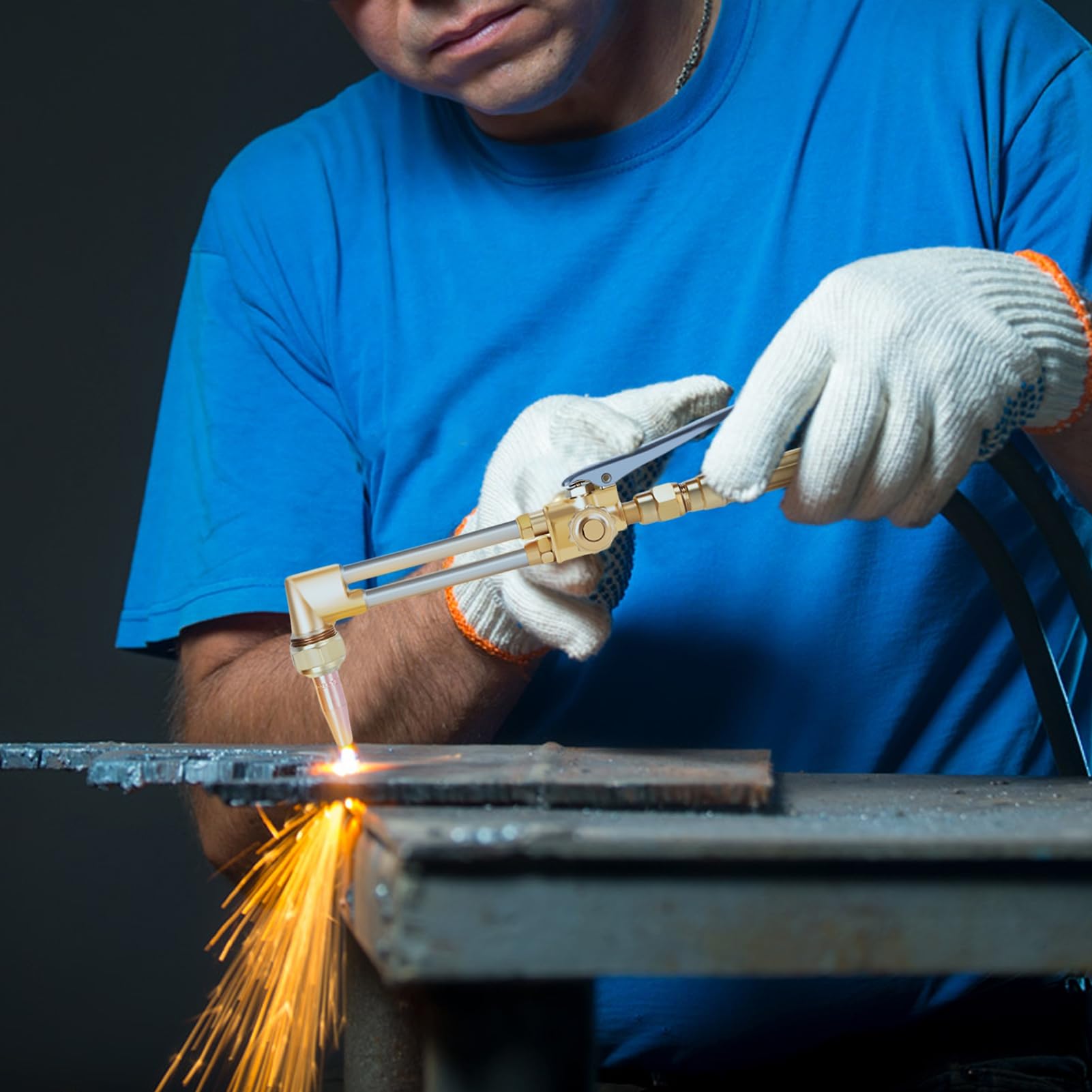 Kit de soplete de corte para soldadura, tubo de gas y corte de metal, reguladores de oxígeno y acetileno, calibre transparente con juego completo para reparación de tuberías de hierro, acero y cobre