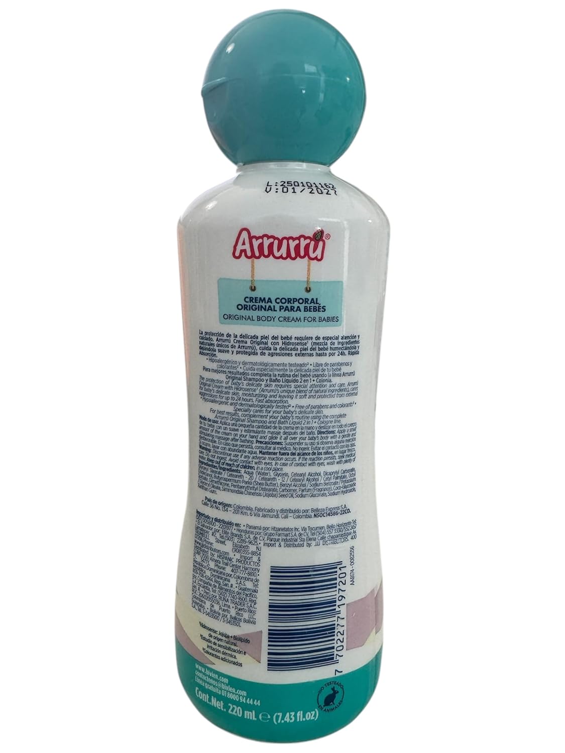 Dúo Pack Arrurru Azul 400 ml (13.52 fl.oz) + Crema Orginal 220 ml (7.43 fl.oz)