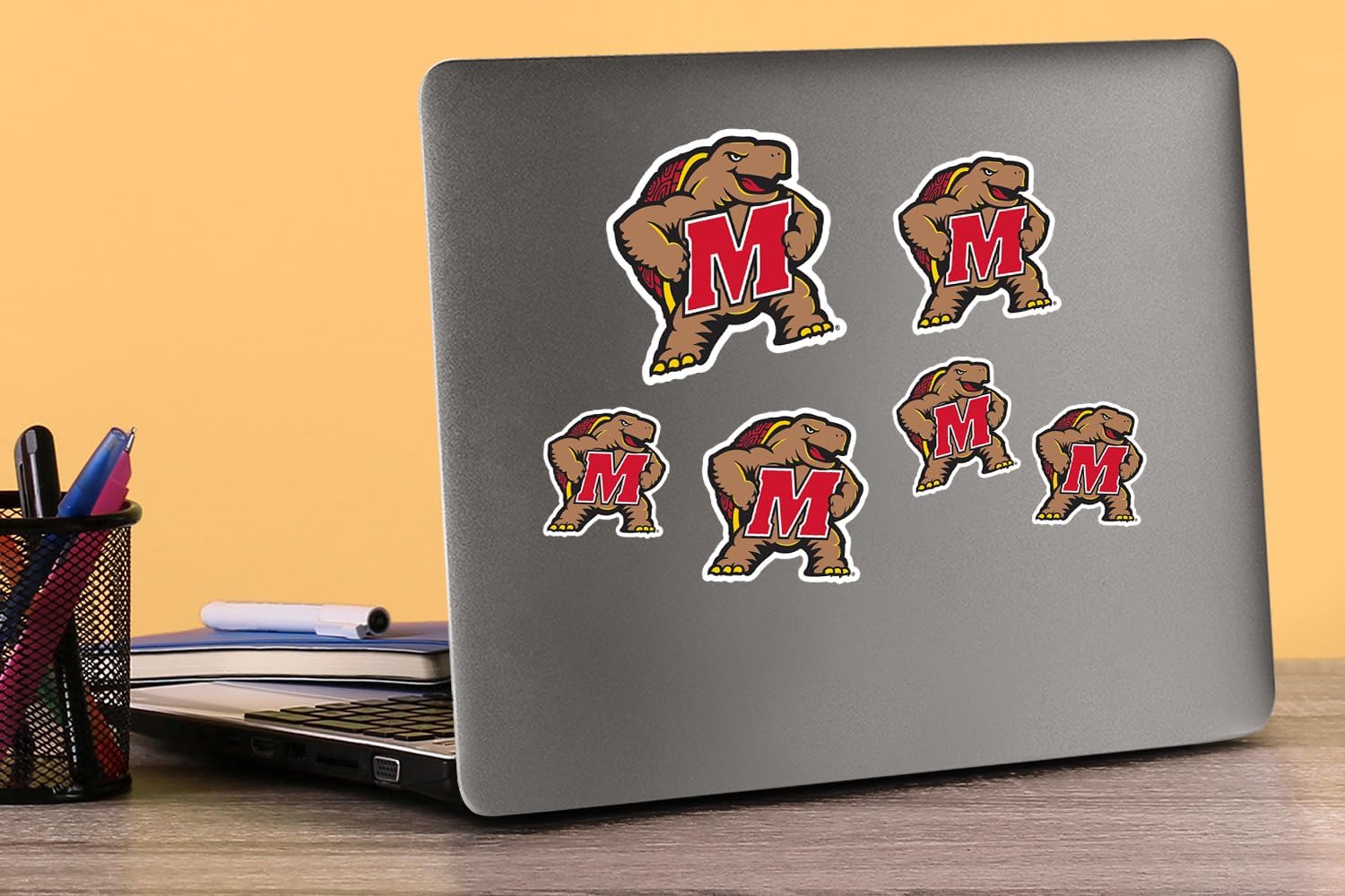 University of Maryland Primary Logo 50ct Vinyl Sticker Pack – Large Waterproof Decals for Laptops, Water Bottles, Tablets, Vehicles, Scrapbooks & More – Officially Licensed UMD Terrapins Design - Image 3