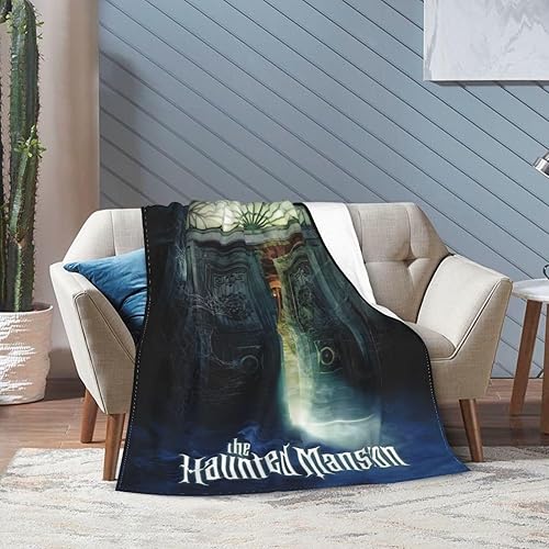 Miniatura 7 de SIBAINUO Manta de franela de forro polar de Halloween Haunted House, mansión de terror embrujada para todas las estaciones, decoración de granja,