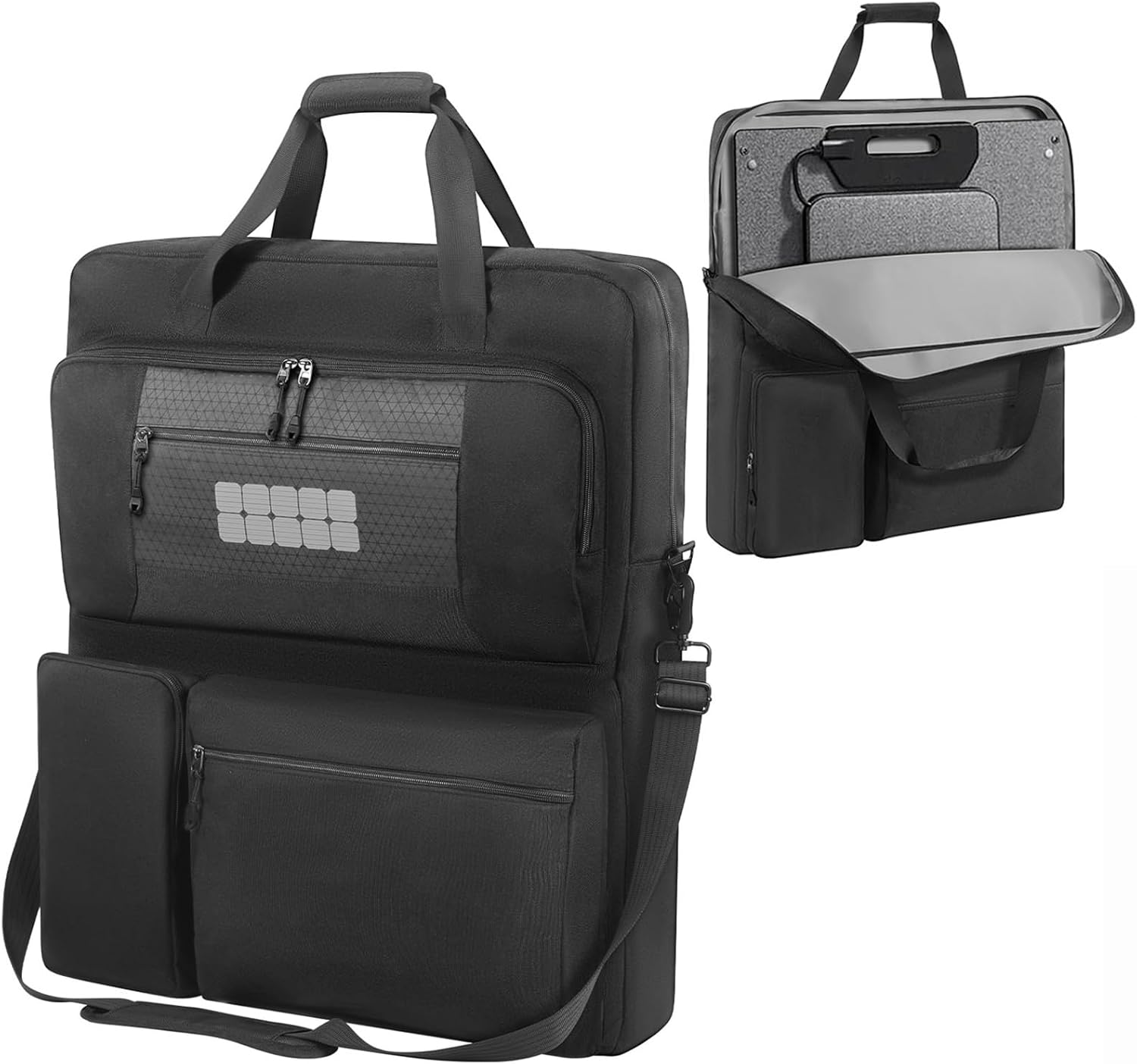 Travel Carrying Case Compatible with ECOFLOW/BLUETTI/Anker Portable Solar Panel Storage Bag with Pockets & Shoulder Strap (for ECOFLOW 110W 160W & 220W Portable Solar Panel)