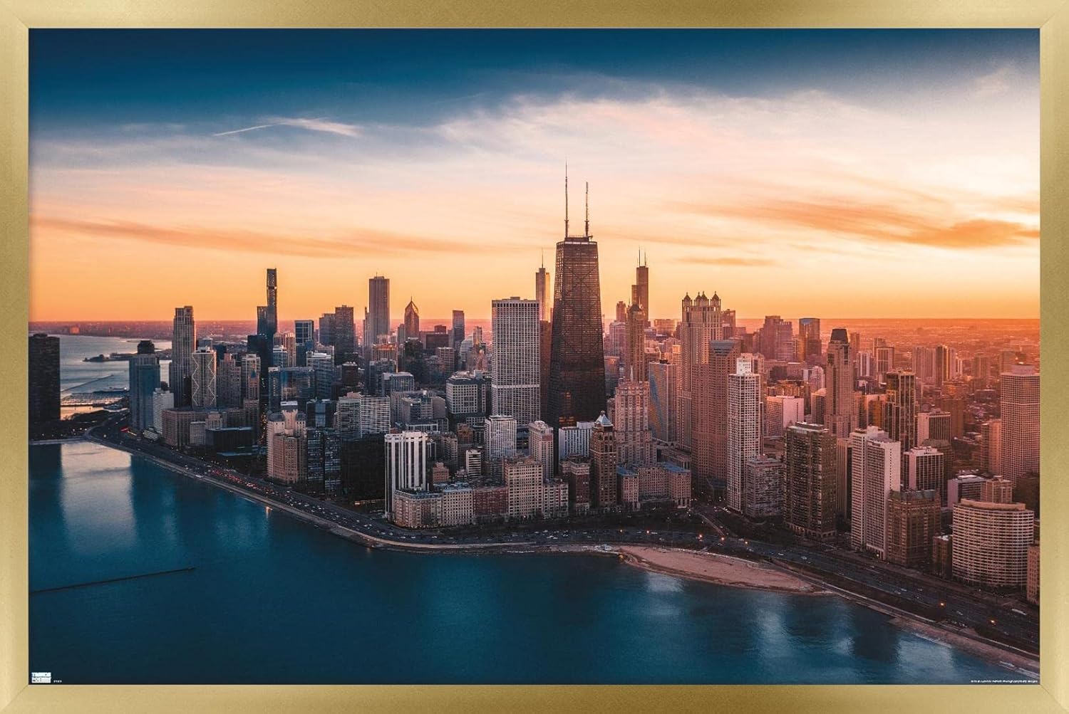 Cityscapes - Chicago, Illinois Wall Poster, 34L" x 22.4W", Premium Unframed Version