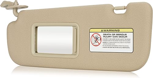 Visera de Sol para Conductor Lado Izquierdo en Beige Reemplazo Compatible con Hyundai Elantra 2011, 2012, 2013, 2014, 2015 Reemplaza 852103X000TX