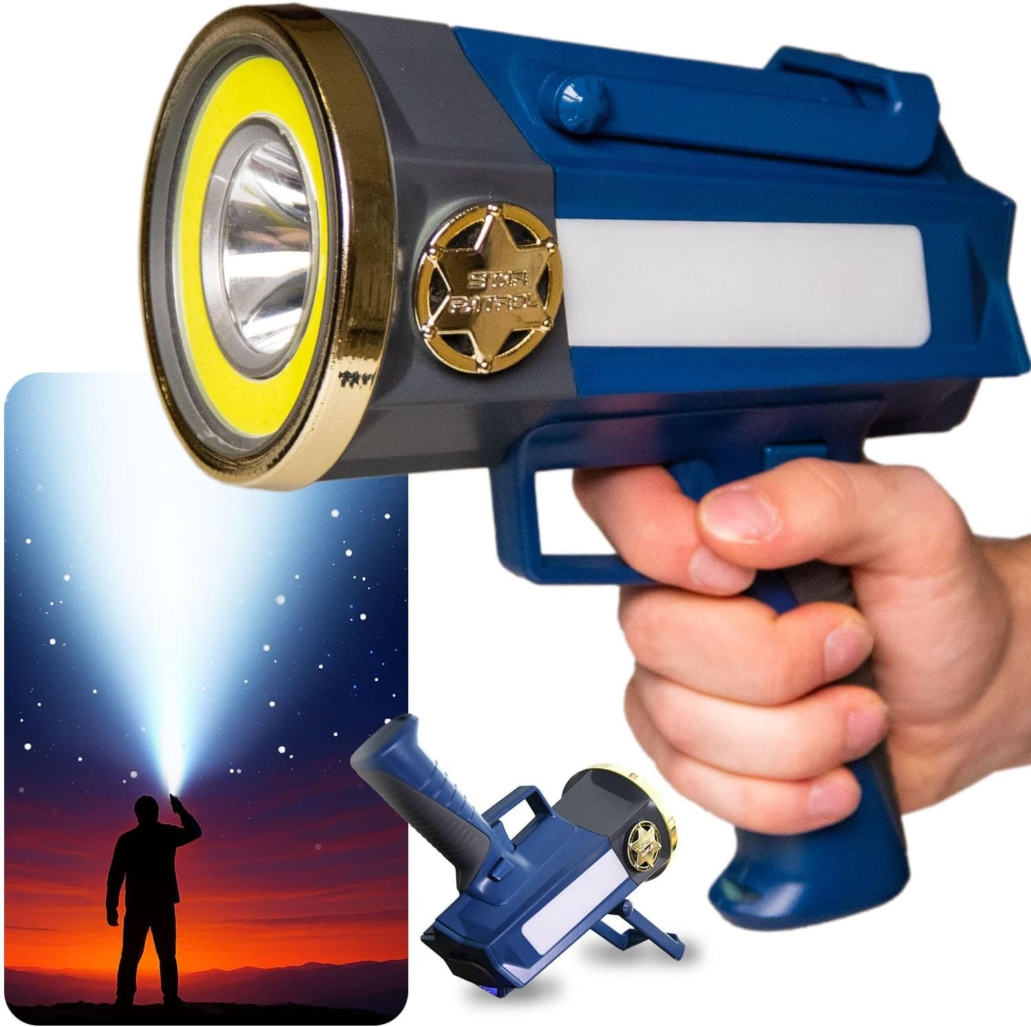 Mega-Shiny Rechargeable Highlight, AS-SEEN-ON-TV, Tactical & Emergency Flashlight, 10 Modes, Turbo Increase As much as 100%, Constructed-in Kickstand & Telephone Charger, for Tenting, Emergencies, Strolling