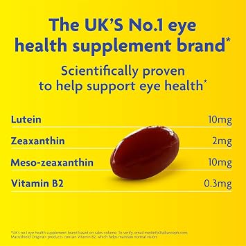 MacuShield Original Plus Capsules, 90-Day Pack | Eye health supplement, Maintains normal vision, Lutein zeaxanthin meso-zeaxanthin, Vitamin B2 riboflavin