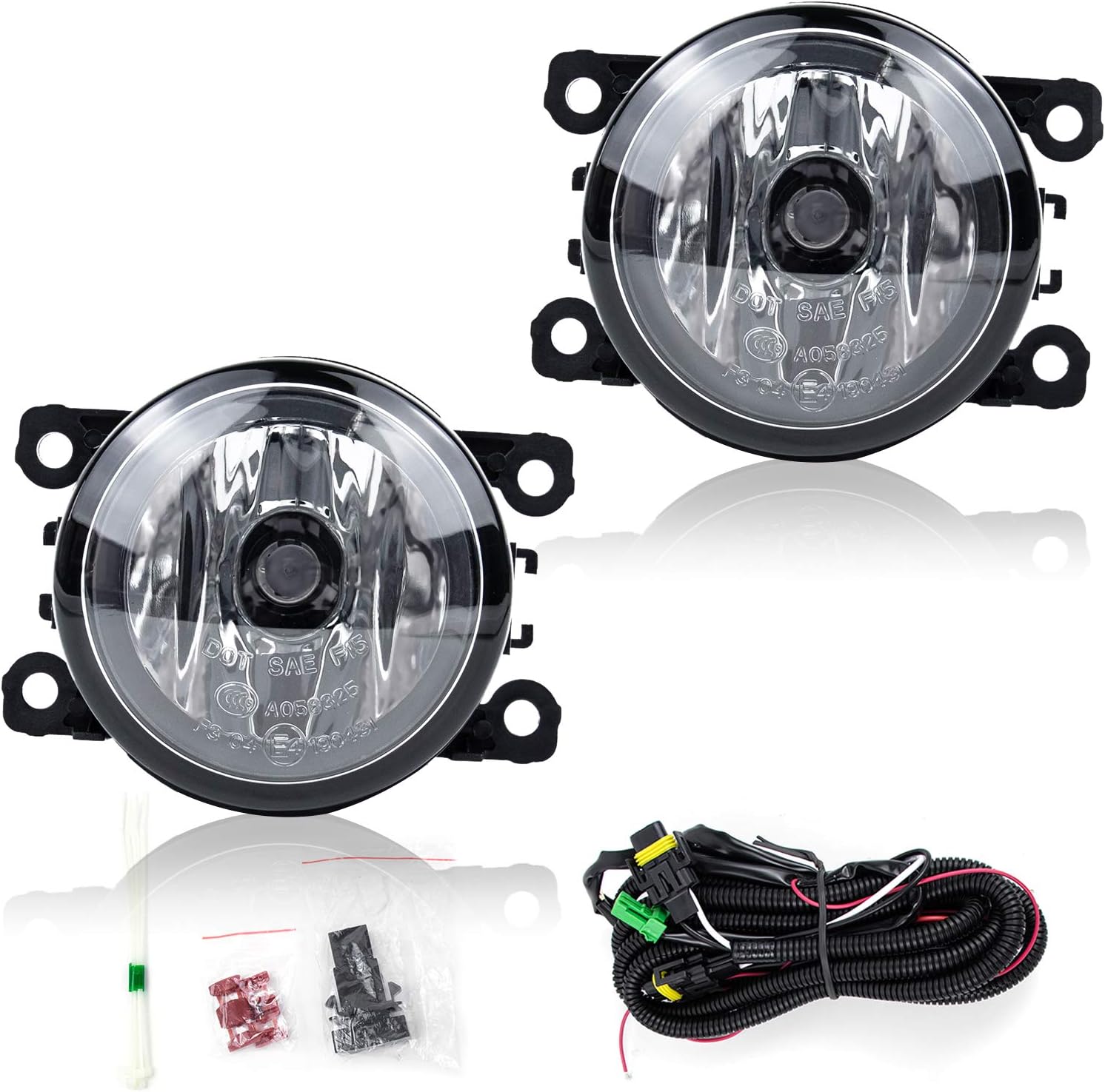 RP Remarkable Power, Fog Lights for 2016 2017 2018 Pilot Driving Bumper Lamps with Wiring Harness& Switch Clear lens H11 12V 55W Bulbs Front Light Set FL7055