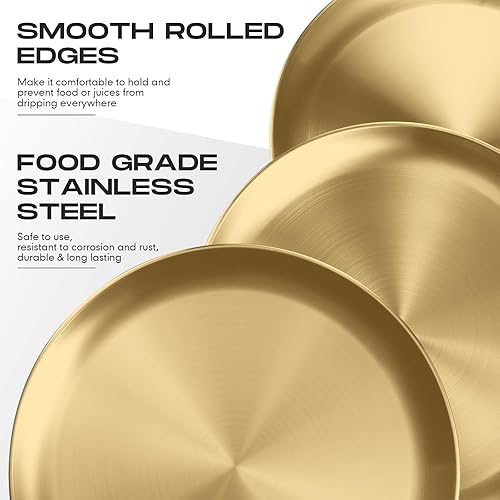 Vista 7 de Thenshop 8 Piezas Moldes para Pizza de 8 Pulgadas a Granel Juegos de Acero Inoxidable Redondos Bandejas para Hornear Pizza para Horno Cocina