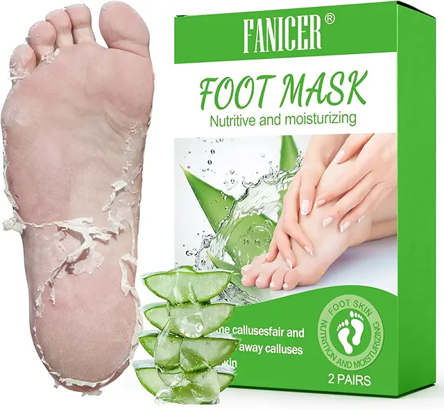 Mascarilla Pies Exfoliante Aloe Vera - 2 Pares para Eliminar Callos y Piel Muerta
