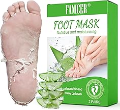 2 Pairs Exfoliating Feet Mask, Foot Peeling Mask, Callus Feet Remove and Dead Skin, Moisturizing Socks for Feet, Foot Peel Mask for Women and Men (Aloe Vera)