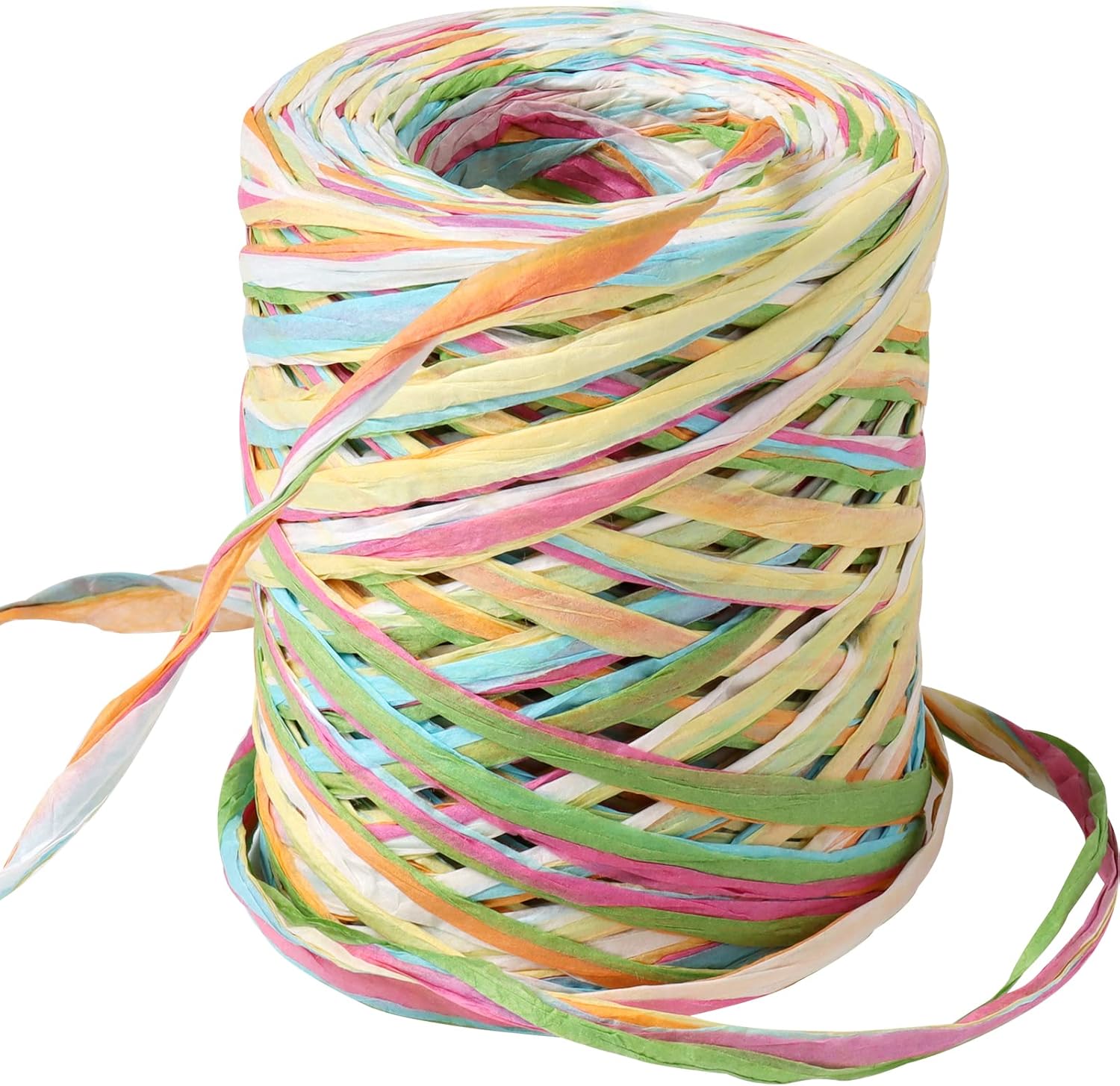 Yzzsjc 656 Feet Colored Paper Raffia Ribbon Colored Packing
