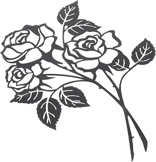 WEKADRIN Decoración Metálica de Pared Rosa de Hierro con Diseño Calado Mural Elegante para Salones y Dormitorios Ornamento Resistente y Detallado para Hogar