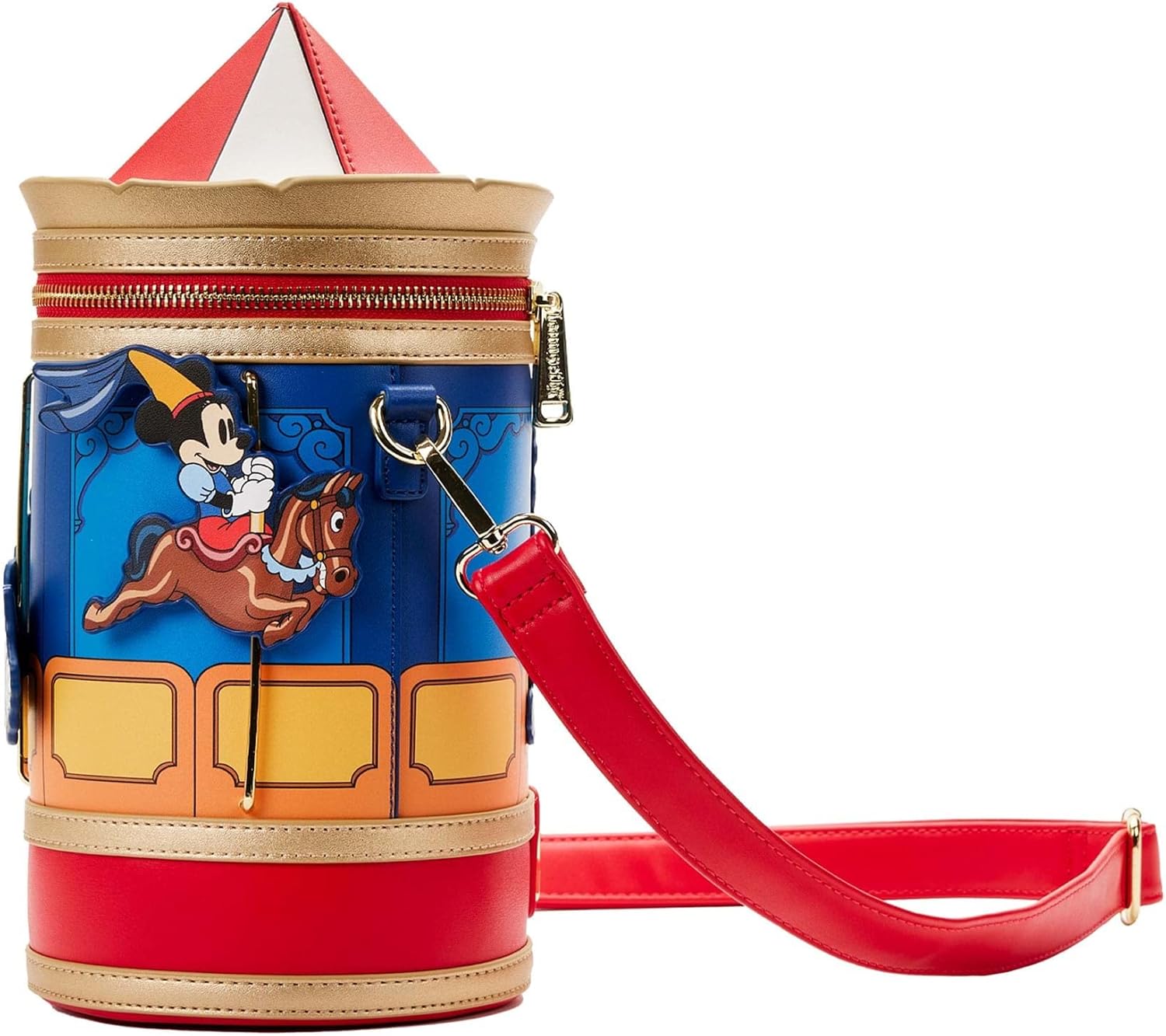 Loungefly Disney Brave Little Tailor Mickey and Minnie Mouse Carousel Crossbody Bag