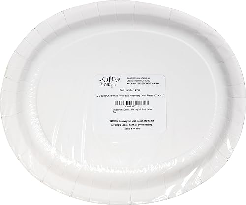 Miniatura 7 de Gift Boutique Juego de 50 platos de papel ovalados de Navidad, juego de cocina desechable para vacaciones, platos grandes, bandejas de árbol de Papá
