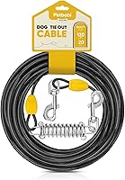 Vista 16 de Petbobi Cable de Amarre para Perros de 40 pies – Correa para Perros Resistente de hasta 120 libras, Correa de Cable Metálico para Exteriores
