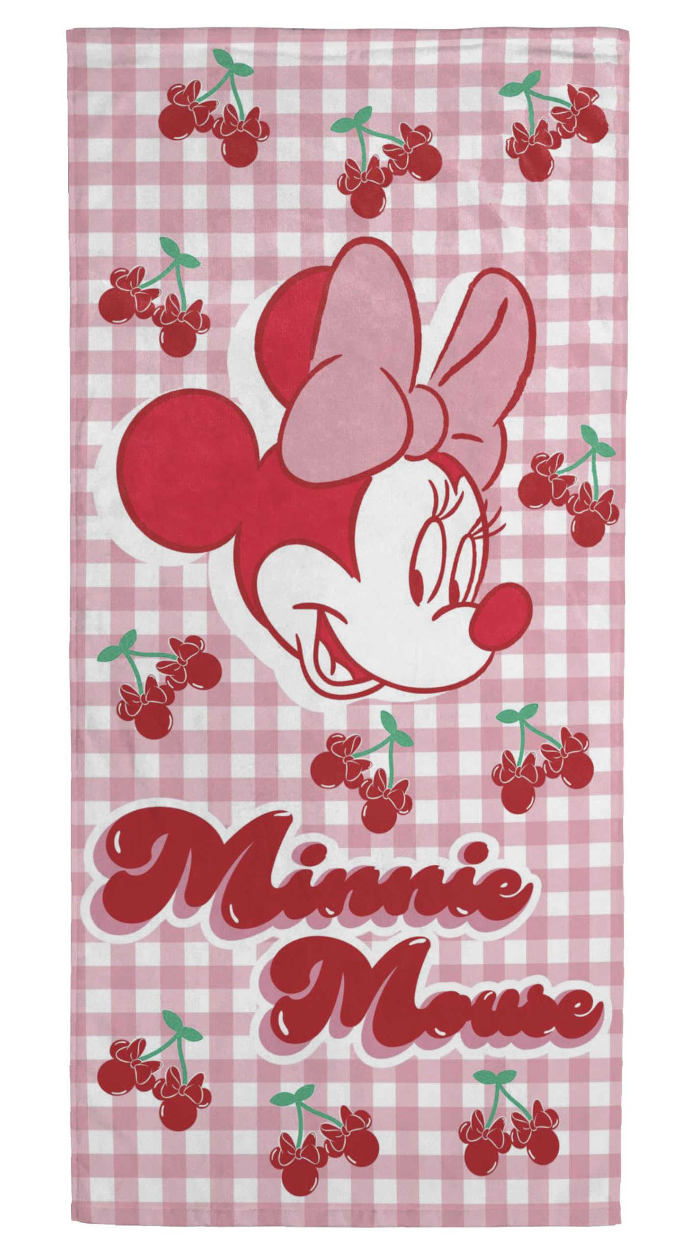 Jay Franco Kids Disney Minnie Mouse 100% Cotton Beach Towel - 71 x 147cm Super Soft Bath Towel, Pool & Travel, Official Licensed Product, Pink
