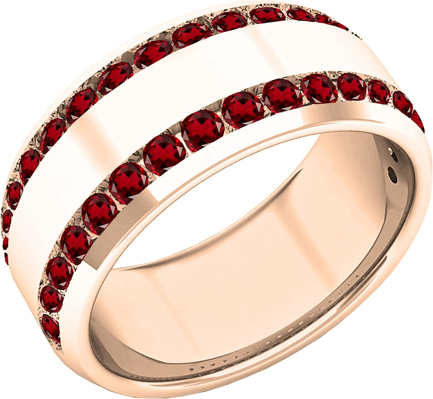 Dazzlingrock Collection Round Gemstone or Diamond Womens Anniversary Wedding Band, 14K Solid Rose Gold