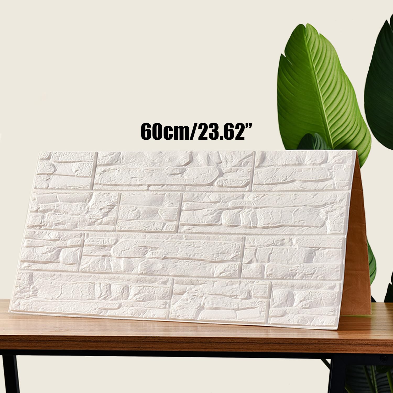 10 stuks 3D-wandpanelen, waterdicht, baksteenpatroon, zelfklevend behang, moderne wandbekleding, steenlook, snelle eenvoudige montage, crème, koffie