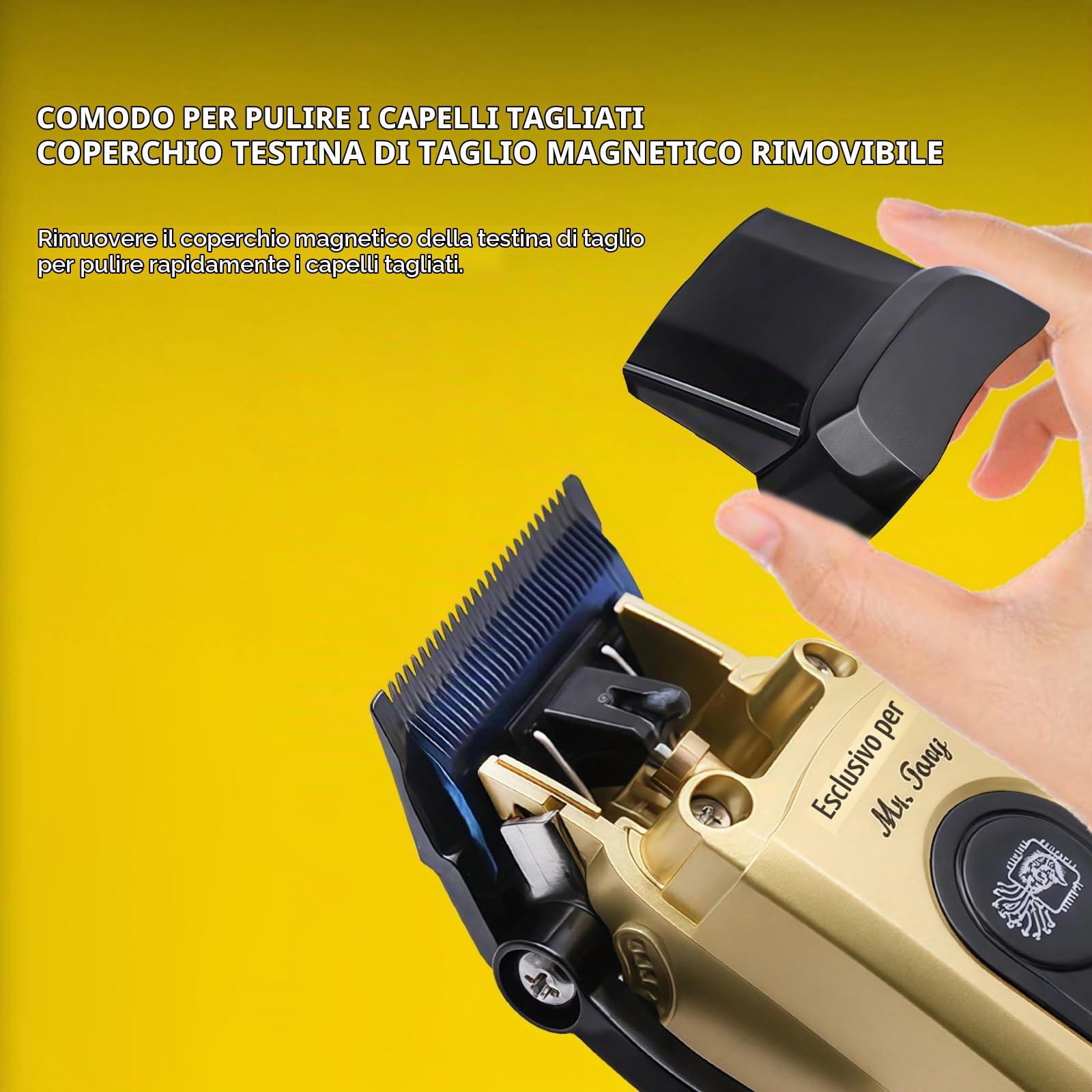 KEMEI KM-90-4 - Tagliacapelli professionale da uomo, kit per tagliare i capelli e la barba, tagliacapelli a lama regolabile con USB ricaricabile, regalo per uomini