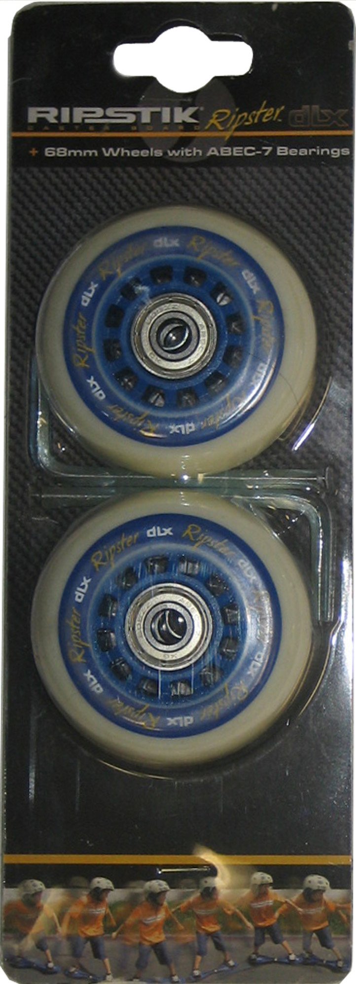Razor Mini Ripstik RIPSTER DLX Replacement Wheel Set, BLUE 68mm with ABEC-7 Bearings