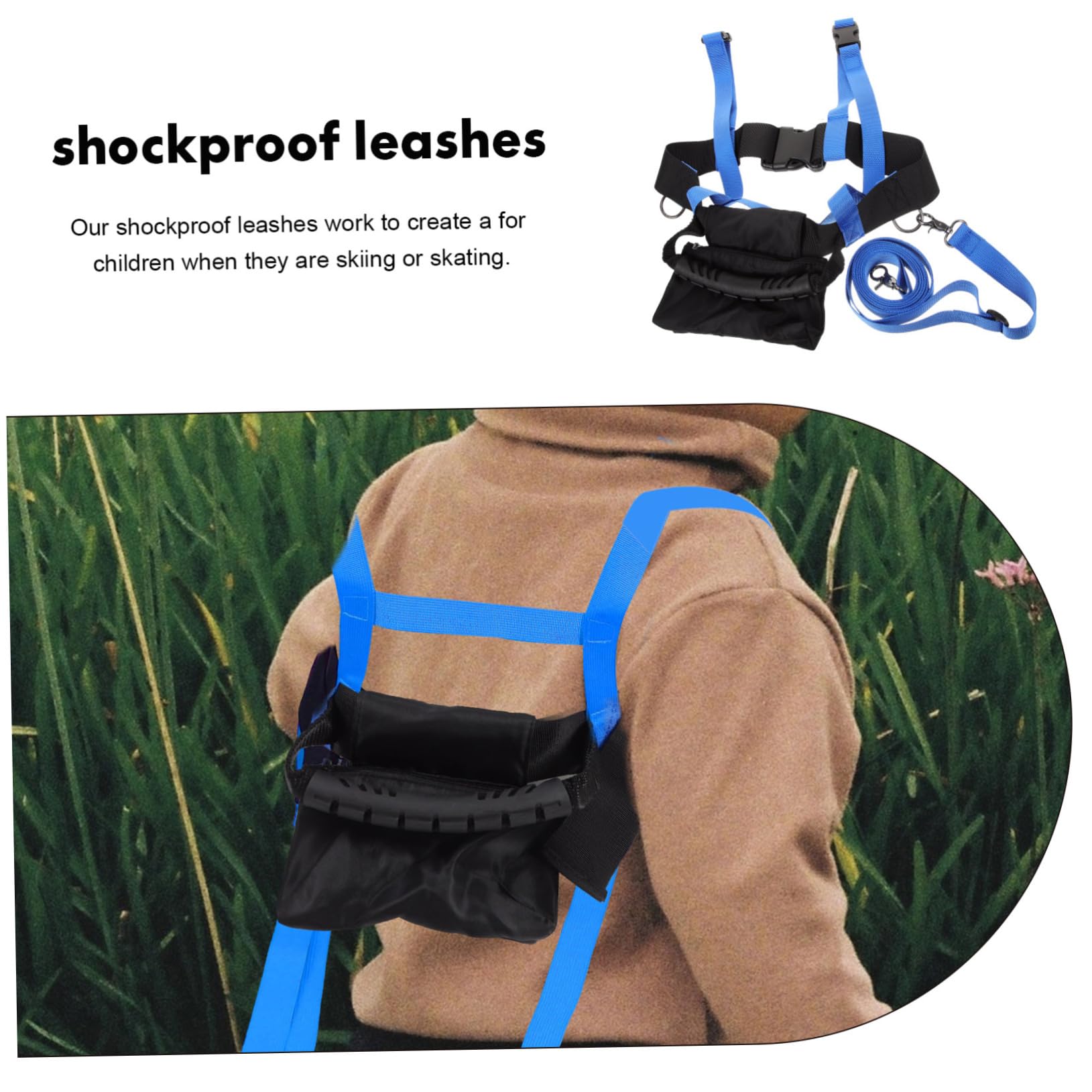 Harnais de Ski pour Garçon et Filles, Sangle Réglable en Nylon et Polyester, Bleu, pour Patinage et Ski, Maintien D'équilibre