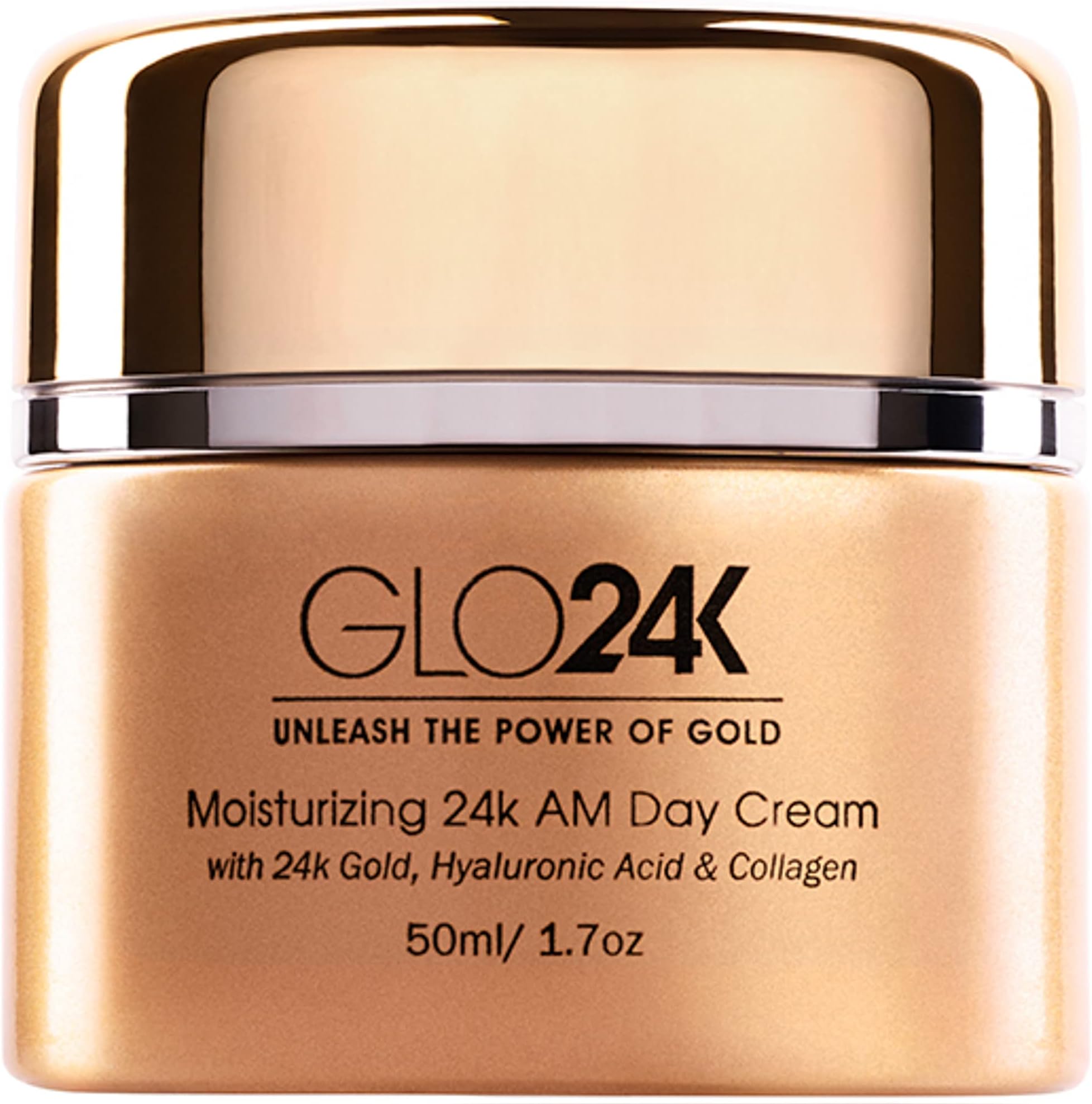 GLO24K Moisturizer Face Cream with 24K Gold, Vitamins – Collagen Retinol Hyaluronic Acid – Hyaluron Acid Cream for Hydration & Daily Skin Care, Day Cream