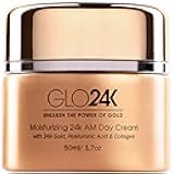 GLO24K Moisturizer Face Cream with 24K Gold, Vitamins – Collagen Retinol Hyaluronic Acid – Hyaluron Acid Cream for Hydration & Daily Skin Care, Day Cream