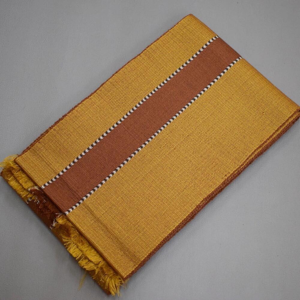 Amazon.co.jp: M36-6 正絹 本場黄八丈 半巾帯 半幅帯 草木染 : おもちゃ