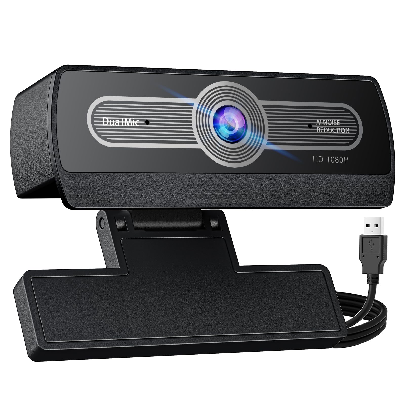 View 1 of 1080P HD Webcam with Microphone, USB Computer Camera for Laptop PC Desktop