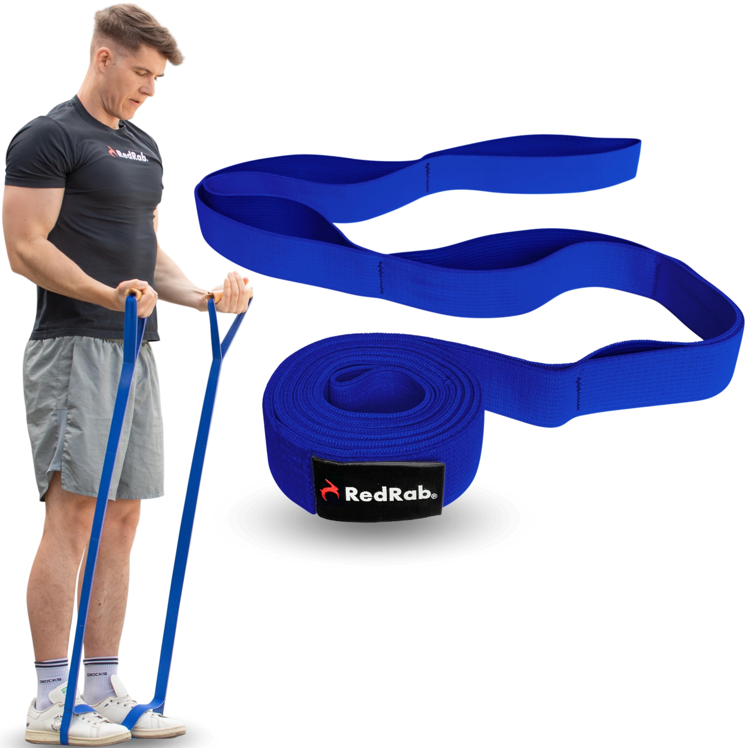 RED RAB Fitness Bands Fabric – Exercise Band with Loops – 245 cm Long – Resistance Bands & Resistance Bands Strength Training – Fitness Band, Resistance Band Fitness, Elastic Band Sport