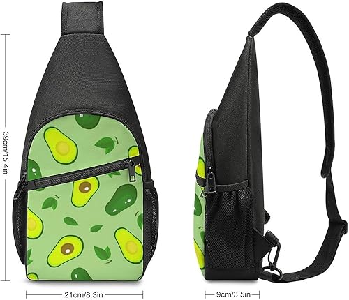 Miniatura 2 de Healthy Avocado Print Sling Bag Casual Chest Bag Daypack Unisex Crossbody Backpack for Travel Sports Outdoors