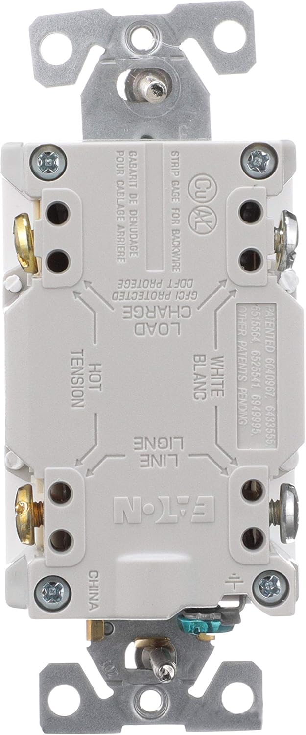 Eaton GFCI Self-Test 15A -125V Duplex Receptacle (3-Pack), White