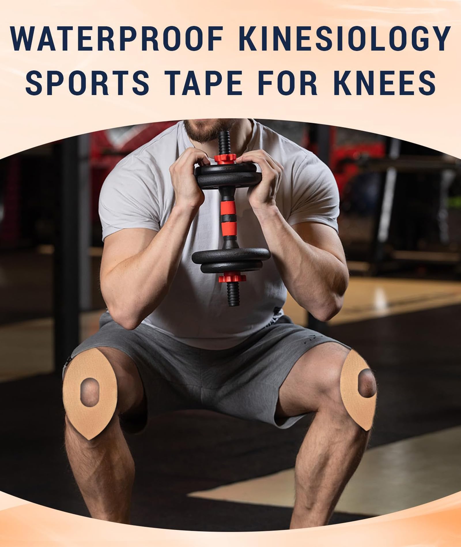 GODSDWARES 4PCS Knee Tape, Knee Cap, Kinesiology Tape Support Breathable Comfortable Muscle Tape for Stability Durable Kinesiology Tape 3