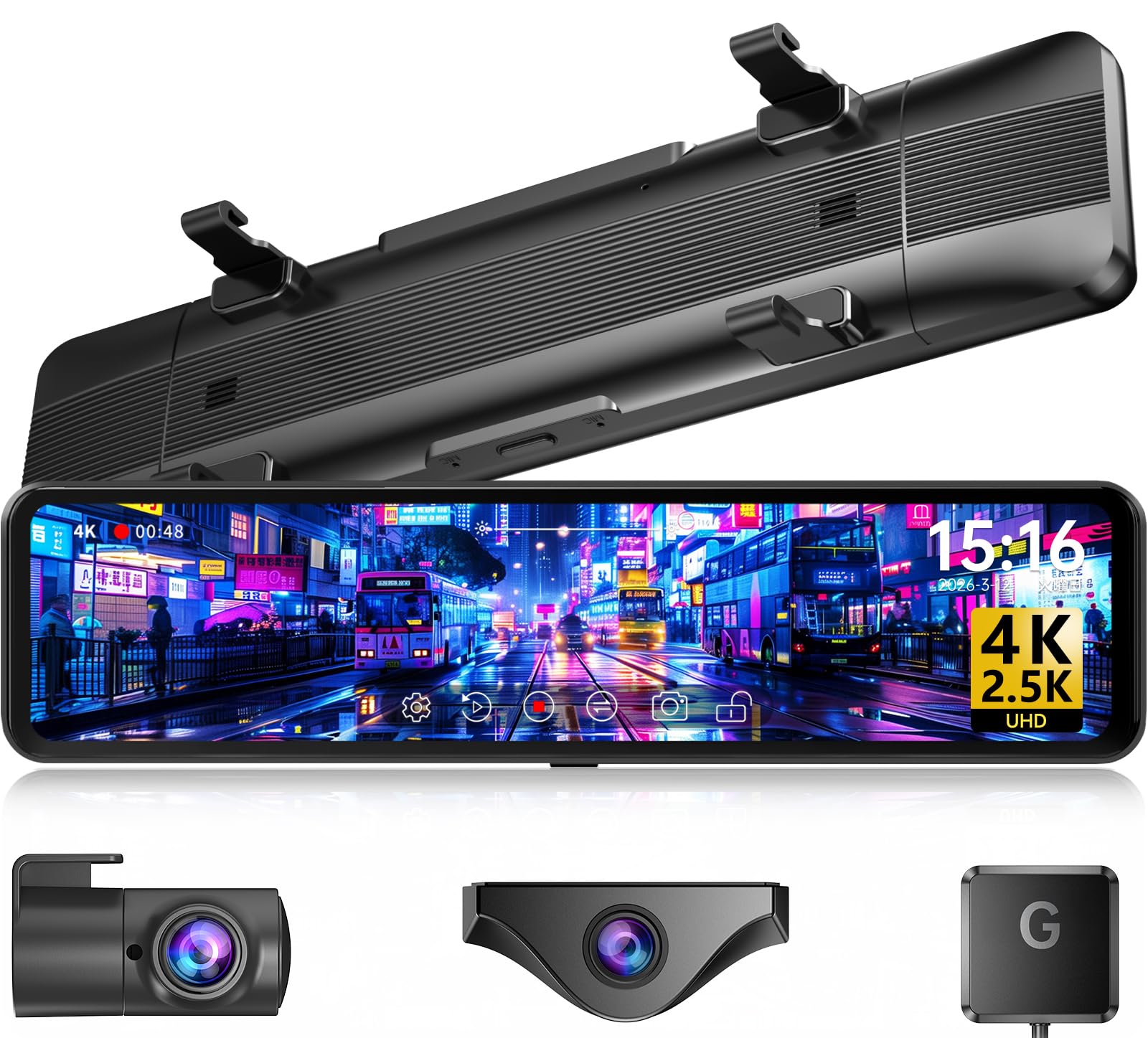Changer ドライブレコーダー ミラー型 分離 【前方4K／後方2.5K&1…