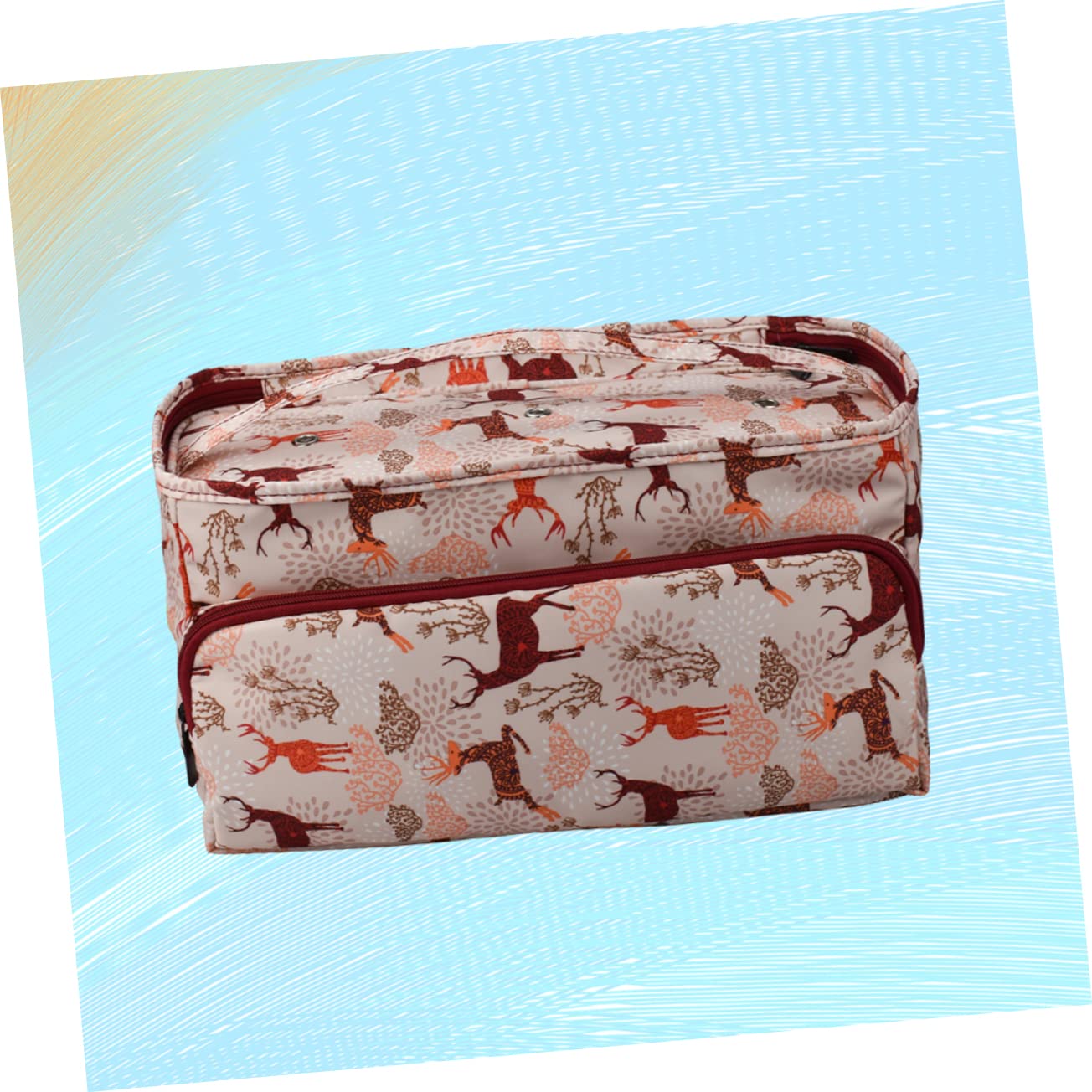 Operitacx 2pezzi Borsa Organizer per Ferri da Maglia e Accessori Uncinetto Contenitore Quadrato per Lavori Maglia e Progetti di Cucito Pratica e Funzionale per Artigiani e Creativi