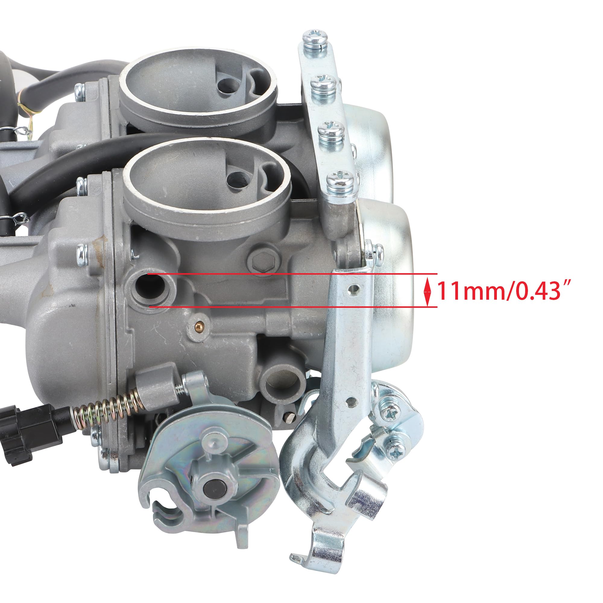 WOOSTAR Carburador Bicilíndrico con Filtro de Combustible Ensamblaje Reemplazo para Carb Chamber 250cc Rebel CMX 250 CA250 CBT250 Motor Leonart Daytona Spyder 125cc Dirt Pit Bike