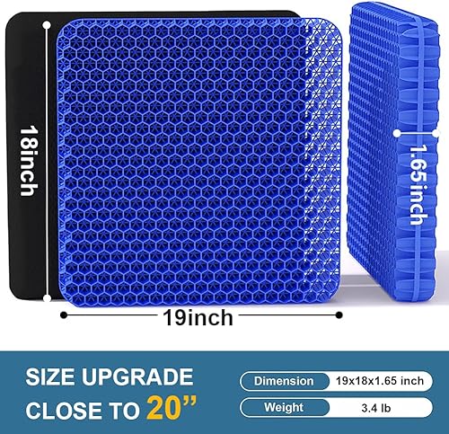 Miniatura 9 de Cojín de gel para asiento de gel, cojín de gel refrigerante, transpirable, cojín de gel con funda antideslizante para silla de oficina en casa,