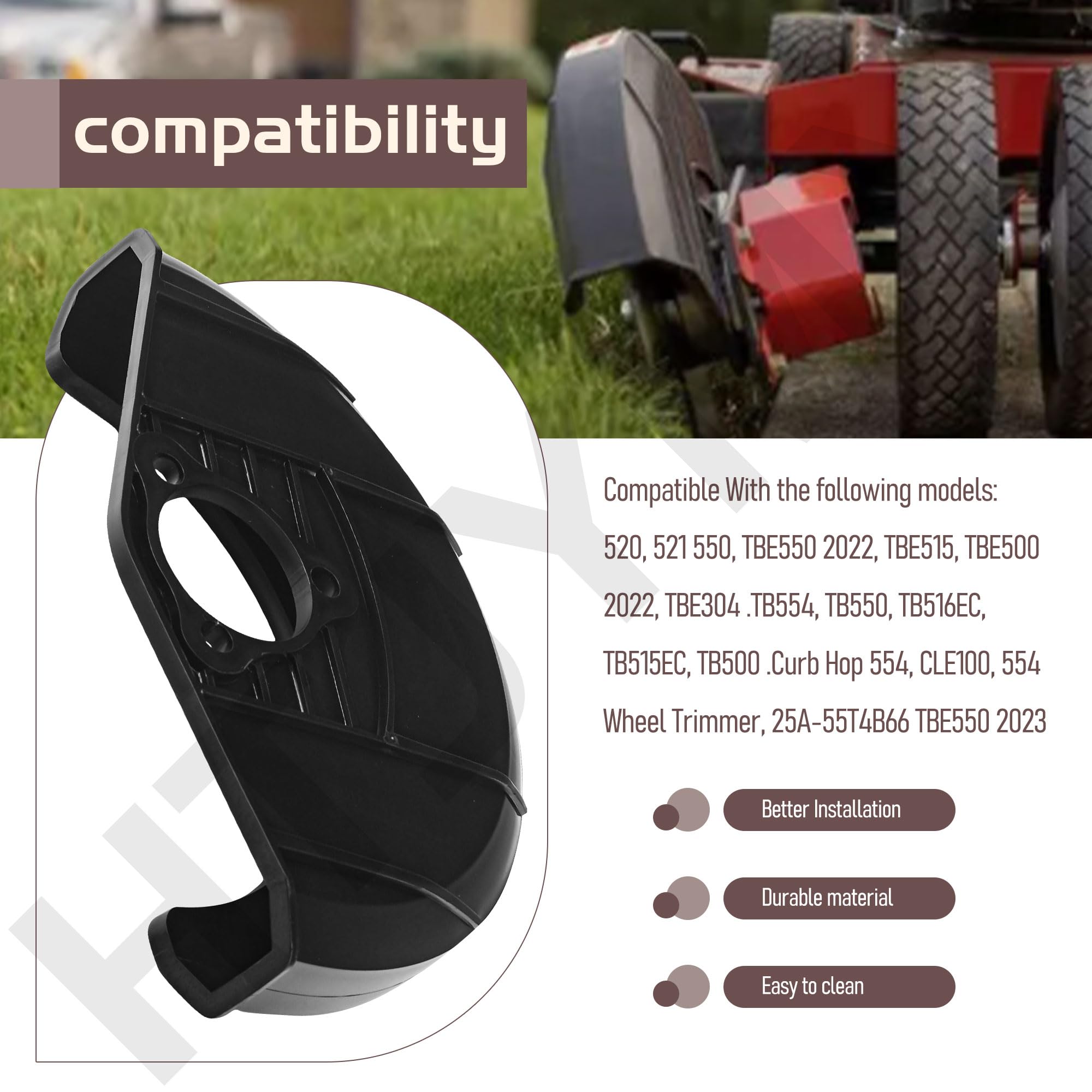 731P05064 Protector de cuchilla de bordeadora con etiqueta compatible con Cub Cadet 25B-552J710, LE 100, LE100, LE100 CC Edger Trencher, reemplaza: 753-05547, 731-05064