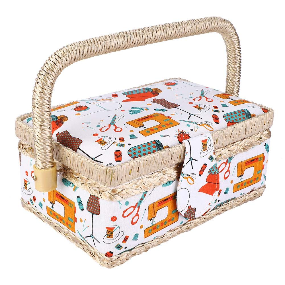 Cesto da cucito, kit cesto da cucito Durevole organizer portaoggetti da cucito Scatola organizer da cucito Cesto da cucito organizer, per fili di forbici