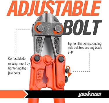 Heavy Duty Mini Bolt Cutter 12 | Compact Wire Cutter for Fence, Steel Wire, Small Chain, Screws & Rivets | Lock Cutter with Soft Grip Rubber Ergonomic Handle & Multipurpose Hand Tools