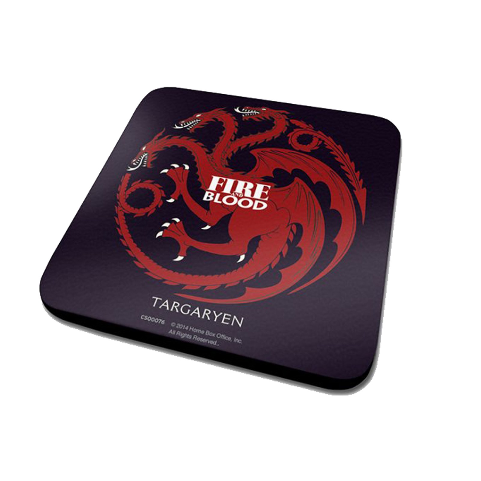 Game Of Thrones Coaster House Targaryen Logo Official Black (10cm x 10cm) One Size