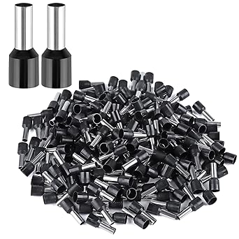 XHF 200 PCS AWG 6 Ferrule Crimper Plier Insulated Crimp Pin Terminal Cord End Terminals, Wire Ferrules Terminals, Wire Connector, Insulated Cord Pin End Terminal 16 mm Black