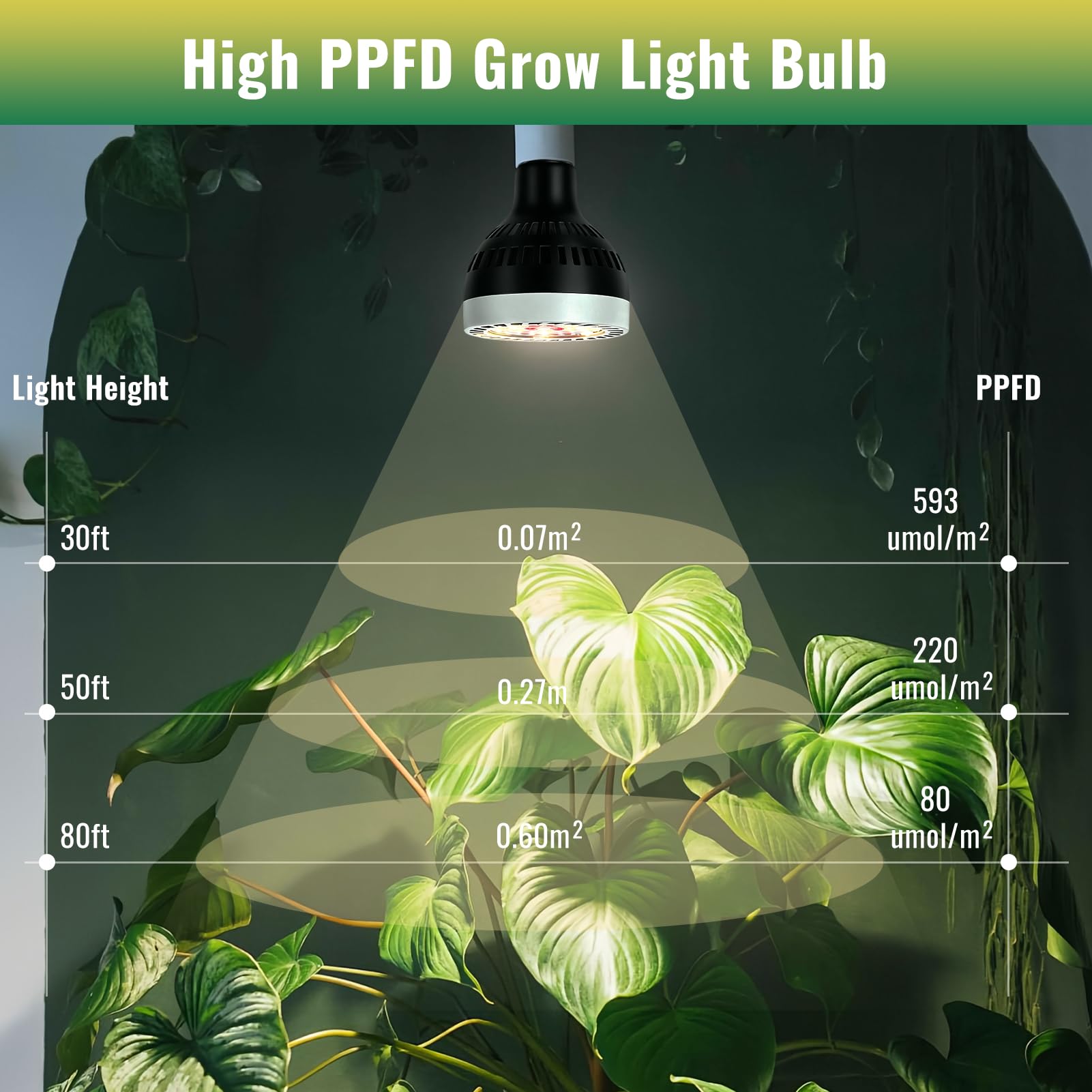 Lámpara de Plantas,Luz de Crecimiento Plantas 19W,E27 Luz Plantas Interior,Grow Light con Temporizador 4/8/12H para Plantas de Interior (Una Cabeza)