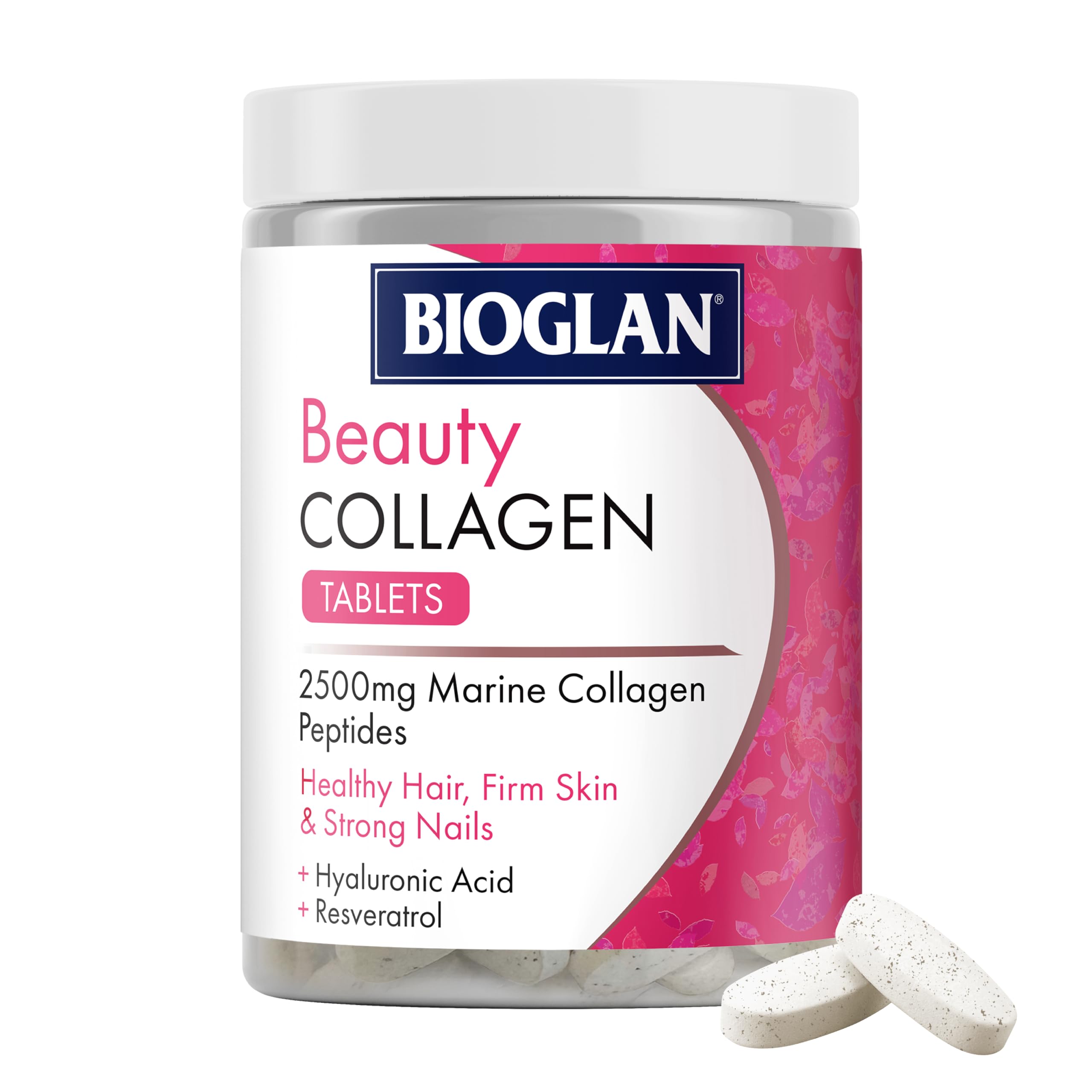 Bioglan Collagen Tablets | 2500mg | Hydrolysed Marine Collagen |Hyaluronic Acid | Resveratrol | Biotin | Selenium & Vitamin C | 90 Tablets