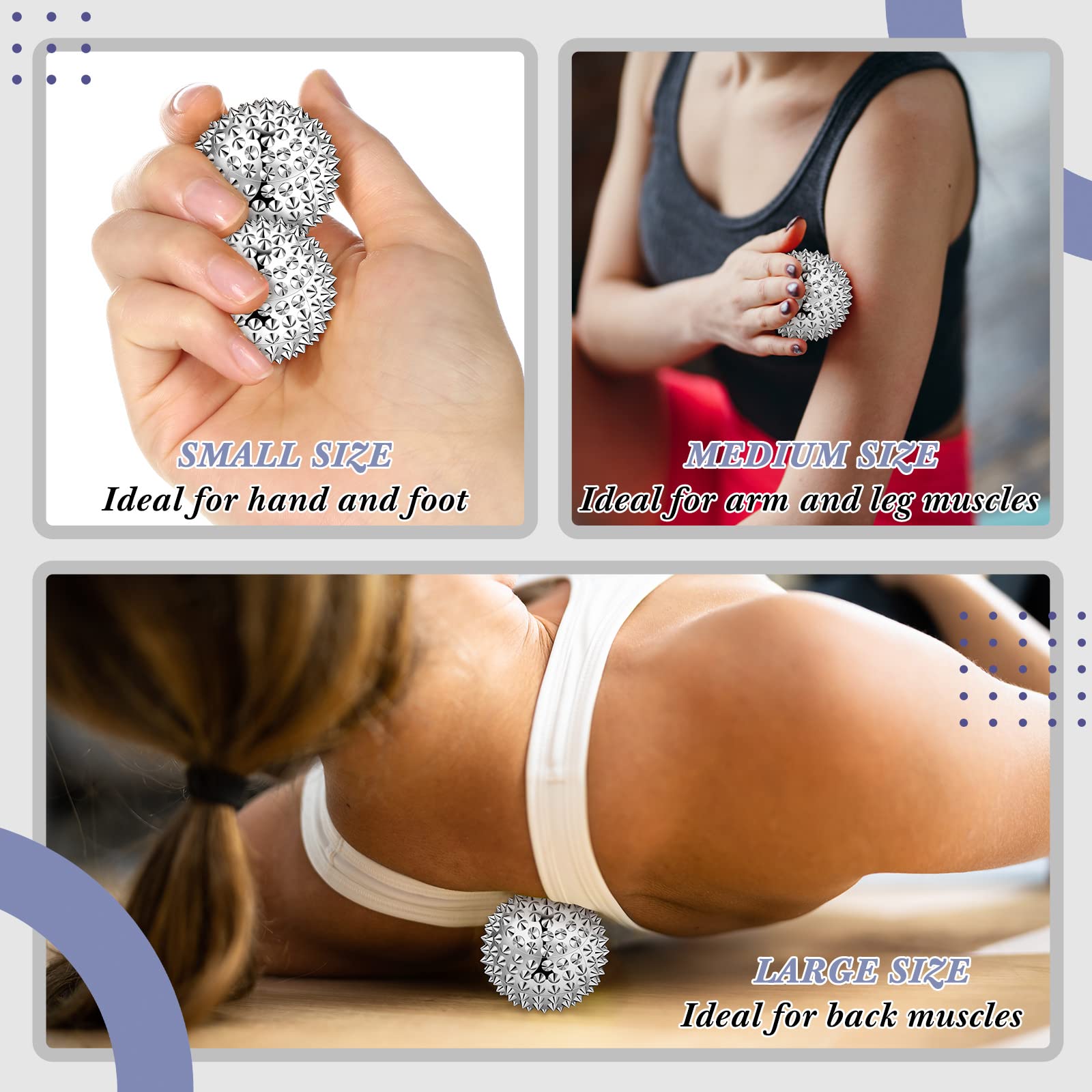 Set 4 Palline Agopressione Fidget Riccio - Giocattolo Sensoriale Antistress Per Mani, Piedi E Gambe - 4